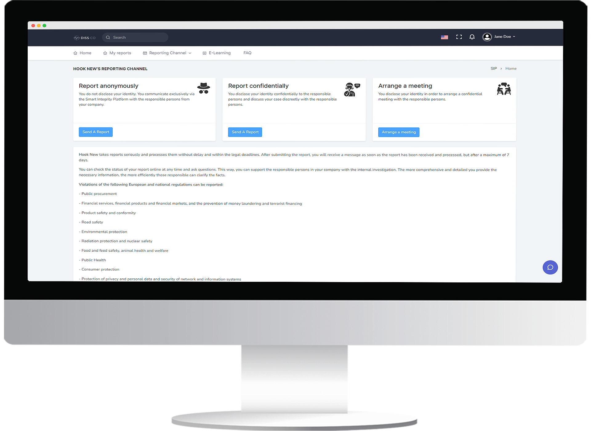 screenshot of Smart Integrity Platform